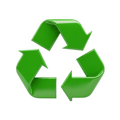 Obraz premium Green recycle symbol isolated on transparent background