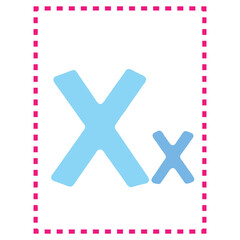 Obraz premium Cartoon alphabet letters vector for kids Xx