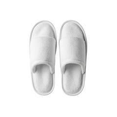 Pair of White Terry Cloth Slippers - Top View