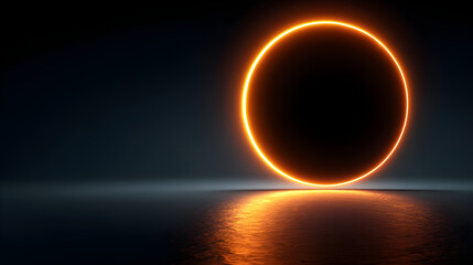Matte background with glowing orange circle halo effect, clean and modern composition