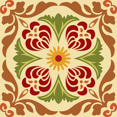 Vintage Floral patterns seamless background border embroidery ethnic batik retro. Flower motifs paisley batik. Blue silhouette watercolour flowers ikat design hand drawn. Vector illustration.