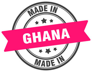 Made in Ghana round sign. Made in Ghana stamp.