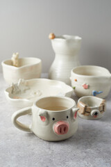 Set of Ceramic, stylish tableware, table decor