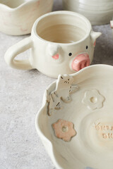 Set of Ceramic, stylish tableware, table decor