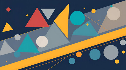 Trendy triangles lines, round elements and circles. Vector Illustration For Wallpaper, Banner, Background, Card, Book Illustration, landing page