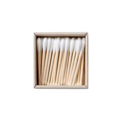 Box of Wooden Cotton Swabs - Top View