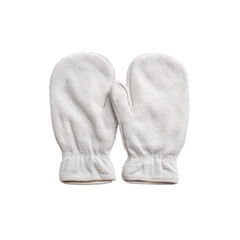 Pair of White Terrycloth Exfoliating Bath Mittens