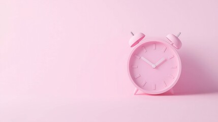 Pink Alarm Clock on Pink Background