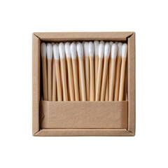 Top View of a Box of Bamboo Cotton Swabs