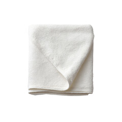 Folded White Cotton Hand Towel, Soft and Fluffy Bath Towel, Clean and Fresh Textile