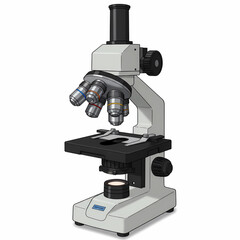Professional Laboratory Microscope Vector EPS Illustration