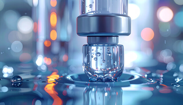 Water Dispenser in Action: Capturing the precision of water's gentle flow, this image showcases the seamless interaction between advanced technology and the natural element of water.