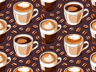 Obraz premium Coffee Cup Pattern