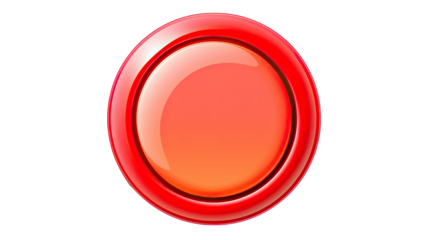 Round red button isolated on white background
