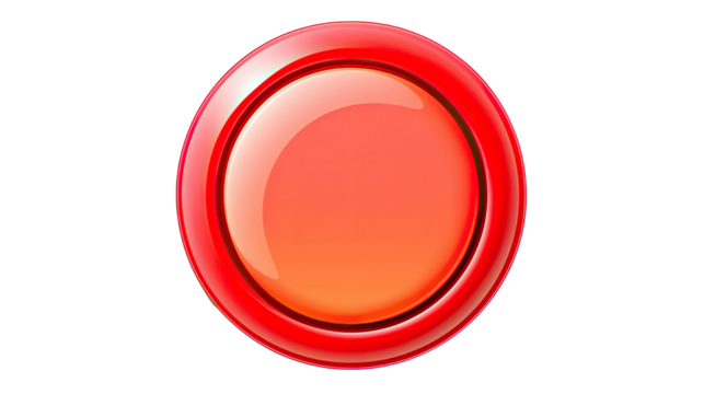 Round red button isolated on white background
