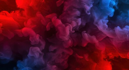 Abstract colorful smoke or cloud effect in red and blue tones.
