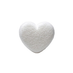 White Heart-Shaped Foam Object, Isolated on Black Background