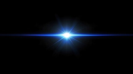 Blue Lens Flare on Black Background