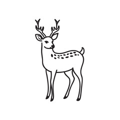A silhouette vector illustration of a wild stag with large antlers, perfect for a nature-themed design
