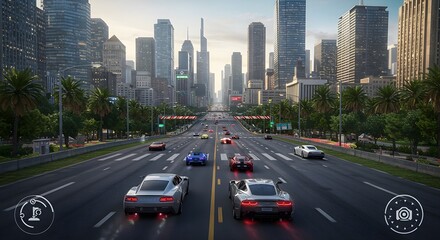 Fototapeta premium High-Speed Car Racing Gameplay Action