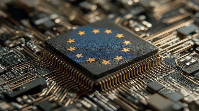 European union chip technology semiconductor industry microchip closeup