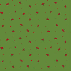 Seamless pattern of hand drawn rowens Berries seamless pattern.