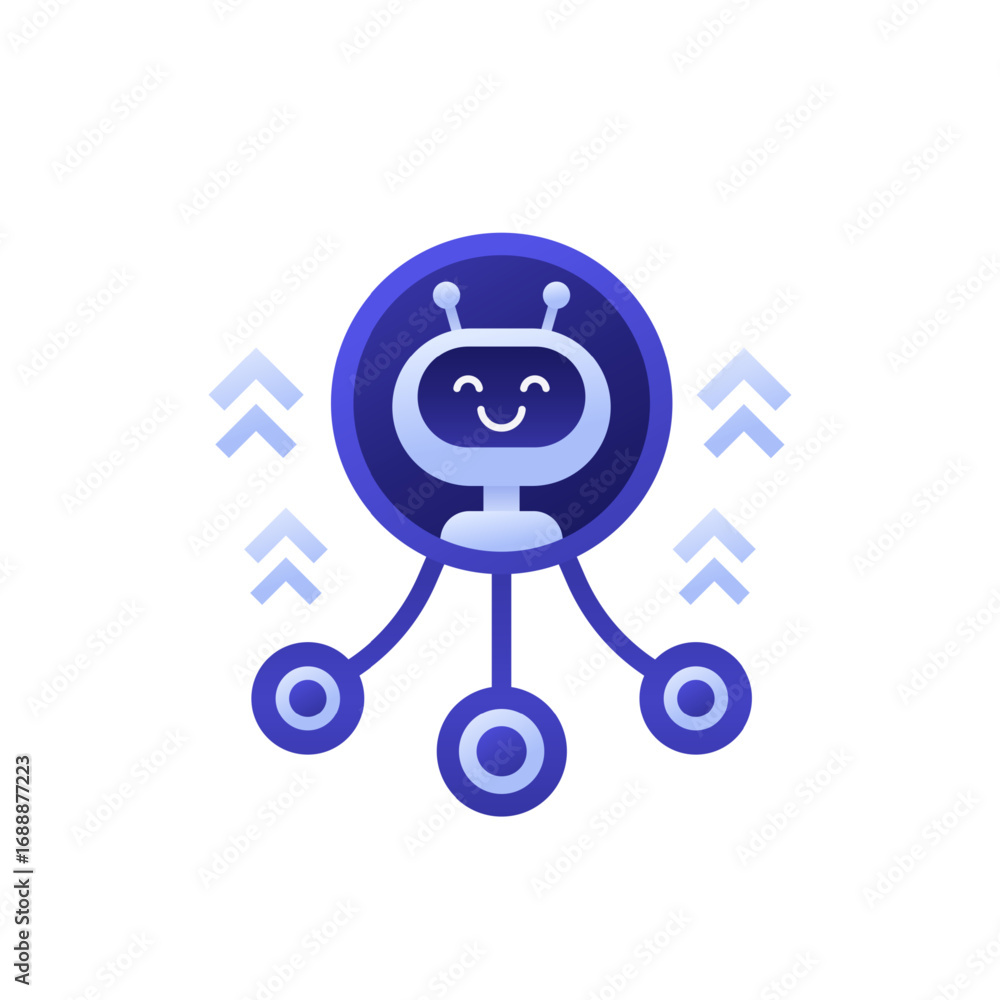 Poster ai agent design with robot for apps and web