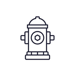 fire hydrant icon on white, line design