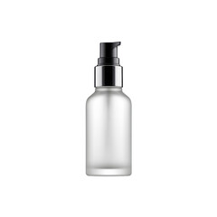 Frosted Glass Pump Bottle Mockup - Elegant Cosmetic Packaging