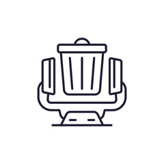 trash compactor line icon with a press