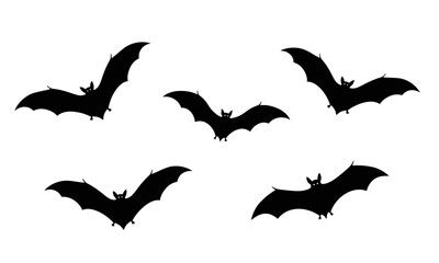 Flying bat silhouettes creating a spooky Halloween atmosphere perfect for design projects