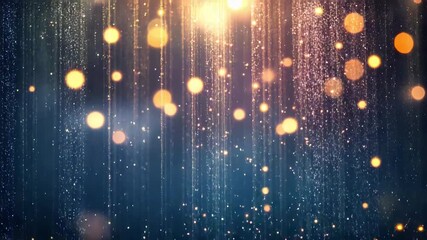 A horizon where glowing stars rain down like snow - Powered by Adobe