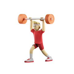 3d man lifting weights