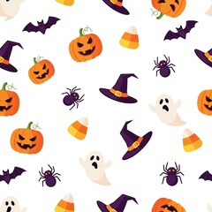 halloween seamless pattern