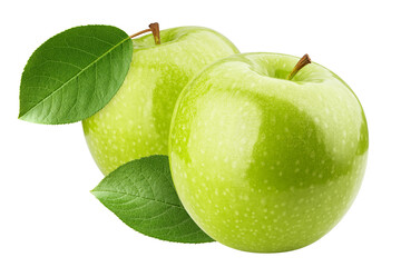 green Apple isolated on white background, full depth of field
