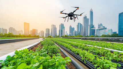 Urban Farming with Drone Technology: Green Crops in a Modern Cityscape