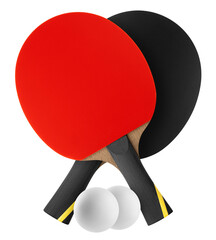 Ping Pong Paddle, racket isolated on white background, full depth of field