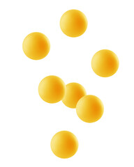 Falling Ping Pong Ball isolated on white background, full depth of field