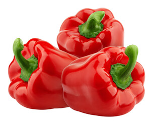 sweet Pepper, Paprika, isolated on white background, full depth of field