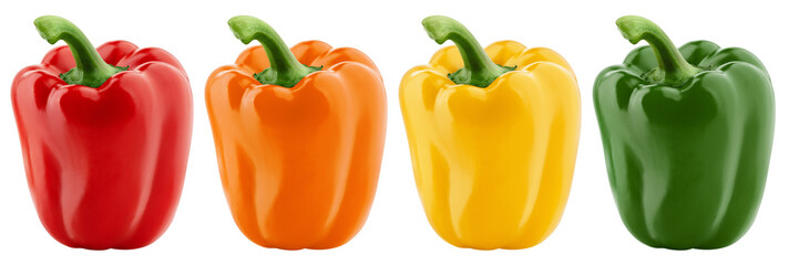 sweet Pepper, Paprika, isolated on white background, full depth of field