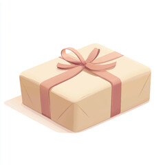 Obraz premium A beautifully wrapped gift box with a pink ribbon and bow ready for a special occasion.