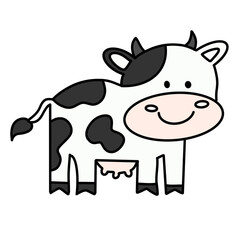 funny cow cartoon isolated