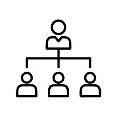 An illustration of an organizational chart, representing a team structure and hierarchy