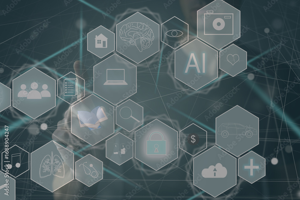 Poster ai(artificial intelligence) concept. deep learning.
