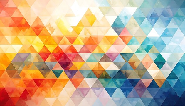 Colorful triangular mosaic pattern