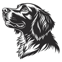 Fototapeta premium Stylized black and white dog head portrait