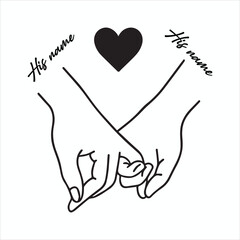 Holding Hands with Heart Svg