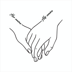 Fototapeta premium Minimalist Couple Holding Hands Illustration
