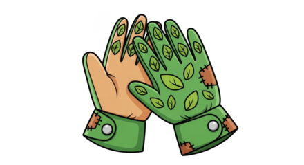 Gardening Gloves A Pair of Green Mitts