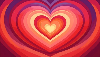 Colorful heart with concentric rings